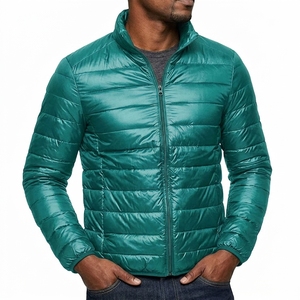 Men Puffer Jacket Lightweight Quilted Full Zip Stand Collar Padded Streetwear Style Custom OEM Wholesale Manufacturer - Product Image 1