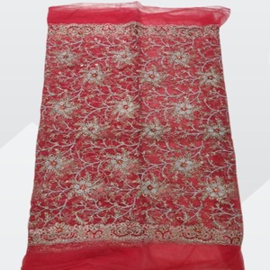 Tissu en dentelle brodée à la machine de qualité supérieure, dernier cri, magnifique, polyester/coton, antistatique, pour robes - Product Image 1