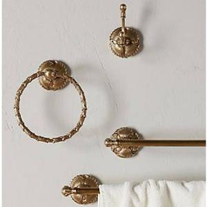 Circular Design <b>Towel</b> Holder for <b>Bathroom</b> Elegant Stylish Luxury High End <b>Towel</b> Holder Rack Brass Aluminum Stylish Organizer - Product Image 3