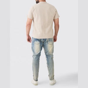 2025 nouveau Streetwear personnalisé de haute qualité Vintage lavé jean lourd hommes droit Baggy jean pantalon - Product Image 6