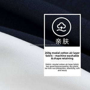 Camiseta Formal de Manga Corta con Cuello Redondo para Hombre BlanqWear, Corte Regular, Seda/Algodón Premium de 280 g, Antibacteriana, de Secado Rápido - Product Image 3