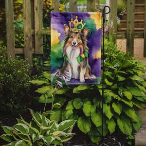 Multicolor Sheltie King Mardi Gras <b>Garden</b> <b>Flag</b> Mailbox Decorative Yard Banner for Patio Artwork for Flower Beds - Product Image 2