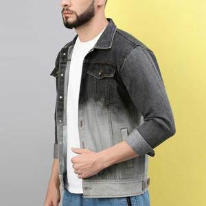 Pakistan Manufacturer Wholesale Price <b>Top</b> Quality Men's Denim Jacket Boxy Terry Acid Wash Jeans Jacket For Men - Product Image 2