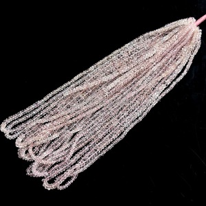 Cuentas facetadas de cuarzo rosa natural de 3-4 mm, hilo de cuentas de piedras preciosas de cuarzo rosa para la fabricación de joyería, venta al por mayor desde India, a granel. - Product Image 4
