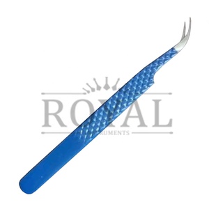 Pinzas Royal, las Mejores Pinzas para Extensión de Pestañas con Aislamiento, Hermosas Pinzas con Diseño de Diamantes, Color Azul, Acero Inoxidable - Product Image 6