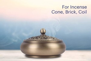 Handcrafted Brass <b>Incense</b> Burner Holder Natural Durable Indian Aromatherapy Ash Catcher Decorative <b>Incense</b> Stick Burner - Product Image 6