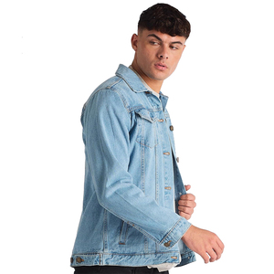 Veste en jean pour homme, coupe ajustée, col rabattu, hiver, écologique, antibactérienne, poches sur la poitrine, fermeture à boutons en corne - Product Image 4