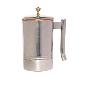 Jarra de Cobre Puro con Decoración Plateada Hecha a Mano, Jarra de Cobre Grande para Beber Agua y Fines Decorativos - Product Image 2