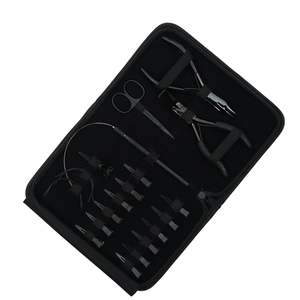 Kit d'outils professionnels pour extensions de cheveux noirs avec pince de retrait de microlink, pince à sertir les perles, aiguilles courbées et anneau de sectionnement - Product Image 1