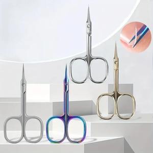 Removedor de Piel Muerta, Tijeras para Cutículas de Acero Inoxidable con Punta Curva y Cuchilla Delgada, Cortaúñas, Herramientas de Manicura, Herramientas para Cejas - Product Image 5