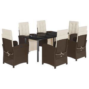 Ensemble de salle à manger de jardin marron, crème, blanc et noir - Product Image 2