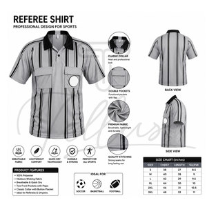 Venta Directa de Fábrica - Jersey de Árbitro de la Mejor Calidad con Diseño Personalizado, Nuevo Jersey de Árbitro de Color Sólido en Diferentes Tallas - Product Image 5