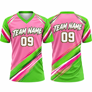 Maillot de baseball personnalisé à col en V, manches courtes, impression par sublimation, évacuation de l'humidité, 100% polyester, unisexe adulte, design avec nom d'équipe - Product Image 1