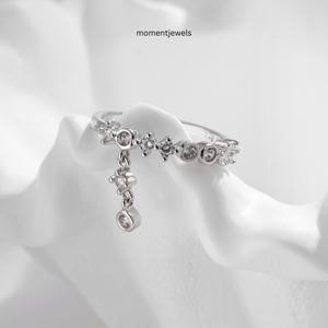 Bague Goutte d'Eau en Argent Sterling 925 avec Zircon, Anneau Géométrique de Mariage pour Femme, Bijou de Soirée - Product Image 4