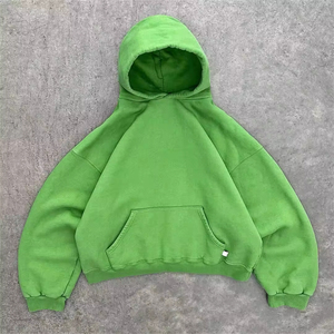 Sweat à capuche personnalisé pour homme, coupe ample, épais, en molleton polyester/coton 220/240 g/m², à épaules tombantes, court, doublé matelassé, brodé, collection Printemps - Product Image 4