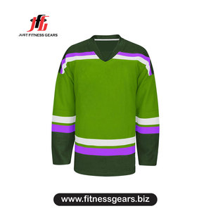 Maillot de hockey sur glace vert à col en V, manches longues, en polyester anti-humidité, vêtements pour hommes, adulte, toutes saisons - Product Image 5