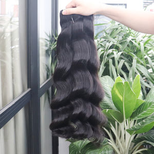 Extensiones de cabello humano Remy virgen de alta calidad vietnamita 100%, máquina ondulada de Agua Negra Natural, proveedor superior de trama Doble - Product Image 1