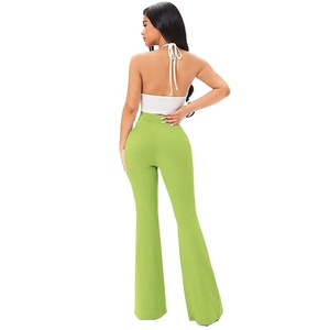 กางเกงขาบานยอดนิยมสำหรับผู้หญิงทรงเข้ารูปใส่สบายพร้อมโลโก้และเอวแบบผูกเชือก - Product Image 5