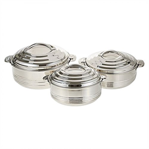 Juego de utensilios de cocina de acero inoxidable aislado de alta demanda, artesanía india, ollas calientes, caja para chapati, cacerolas - Product Image 4