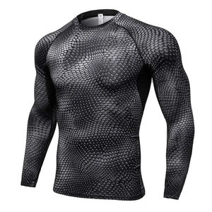 Chemises de compression pour hommes respirantes imprimées sur mesure, en tissu polyester et élasthanne, pour le surf et la plongée en plein air - Product Image 1