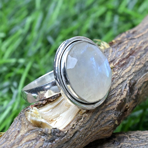Anvika Gems Jewels Handmade Oxidized Silver Plated Rainbow <b>Moonstone</b> Gemstone Bezel Set Vintage Women's Statement <b>Ring</b> Certified - Product Image 2