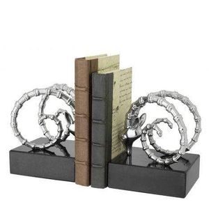 Serre-livres décoratifs modernes en métal argenté, en forme de poire, robustes, en aluminium, pour salon, bureau, bibliothèque, étagère à livres - Product Image 2