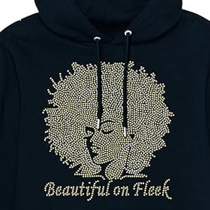 Sudadera con capucha de algodón 100% con cremallera, diseño a cuadros, pedrería y color personalizado, estilo casual de invierno, ecológica, nueva moda. - Product Image 4