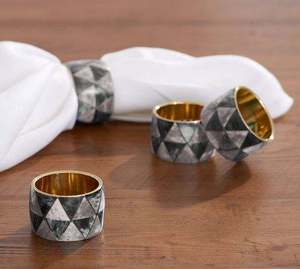 Antique Color Resin Inlay <b>Birthday</b> <b>Napkin</b> Ring High Quality Durable Handmade Polished Technique Customized Size New Look - Product Image 3