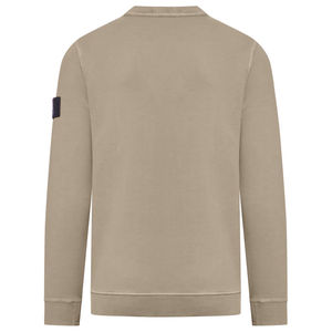 Sweat-shirt à col rond beige pour homme, coupe classique, tricoté, style décontracté, à porter en automne, logo sur la manche gauche - Product Image 3