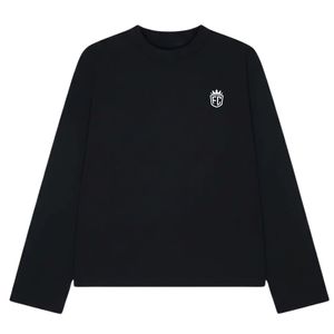 Men Oversized <b>Long</b> Sleeve T Shirt Chest Logo Streetwear Cotton Casual Crewneck Top Wholesale Custom Apparel OEM Supply Factory - Product Image 1