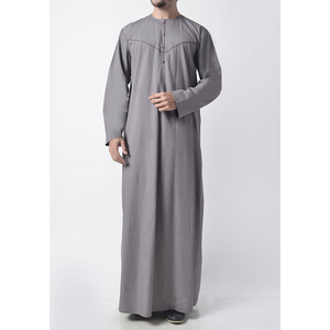 Robe longue unie pour hommes, thobe musulmane, pour collections de mode islamique modeste - Product Image 4