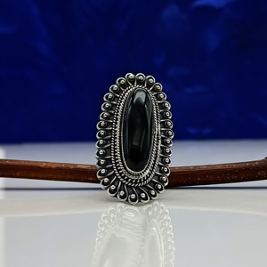 Bague artisanale en onyx noir, bijou bohème, pierre naturelle noire, cadeau pour elle - Product Image 2