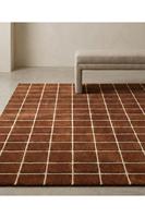Großer Maßgefertigter Rutschfester Geometrischer Teppich, Moderner Superklobiger Woll-Handteppich mit Baumwollrücken für Palast- und Herrenhausböden