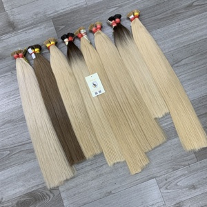 Venta al por mayor Remy Virgen cutícula alineada doble dibujado Ombre Rubio y platino a granel cabello humano vietnamita - Product Image 3