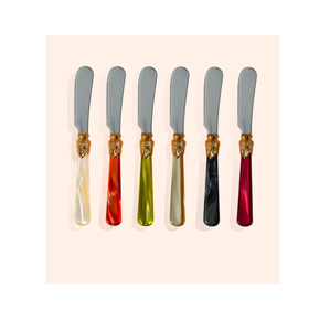 Stainless Steel Butter <b>Knife</b> With Colorful Resin Handles Mirror Polish Finish Steel Butter <b>Knife</b> Party Tableware Used - Product Image 1