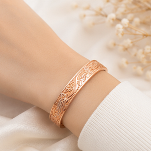 Handcrafted Vintage Scroll Pattern Solid Copper Wrist Bangle Bracelet Exquisite Craftsmanship Fashion Jewelry - Product Image 4