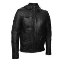 Chaqueta de Cuero 100% Real Personalizada, Chaqueta con Capucha Estilo Ghost Protocol, Inspirada en la Película, Chaqueta de Piel de Cordero Napa Negra, Cierres YKK ODM/OEM