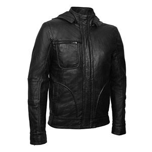 Veste en cuir véritable 100% personnalisée, veste à capuche Ghost Protocol, veste inspirée du film, en cuir d'agneau noir Napa, ODM/OEM, fermetures éclair YKK - Product Image 3