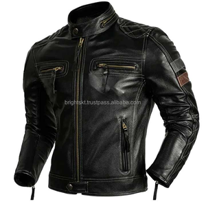Veste en cuir véritable sur mesure pour homme, style classique, motard, bomber, veste d'extérieur - Product Image 1