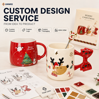Série de tasses à café en céramique personnalisées pour Noël, OEM ODM, fournisseur d'usine pour les commandes en gros de cadeaux de fin d'année