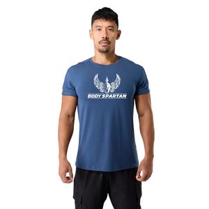 T-shirt Homme Bleu Royal Coupe Musclée en Coton Premium Col Rond Athlétique Entraînement Gym Fitness Sportswear Décontracté Haut de Gamme - Product Image 1