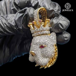 จี้การ์ตูนหรูหราประดับเพชรเต็มเม็ด สไตล์ฮิปฮอป งานขายดี ของแท้จากซัพพลายเออร์อินเดีย - Product Image 1