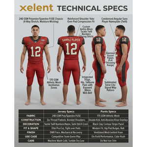 Uniforme de Fútbol Americano Monocromático Elite Pro-Cut, Personalizado, de Spandex y Poliéster Elástico, para Equipos Juveniles y Adultos, Fábrica OEM - Product Image 5