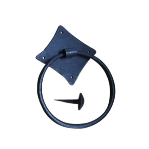 Poignée de porte en fer forgé antique, martelée à la main, en fonte noire, style vintage, pour portail en bois, quincaillerie pour la maison - Product Image 1