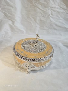 Luxury Silver Plated Peacock <b>Gift</b> <b>Box</b> Round Enamel Jewelry Case Velvet Lined Divided Utility <b>Sweet</b> Organizer Container - Product Image 2