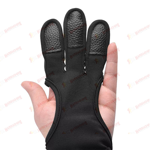 Gants de tir à l'arc élégants à demi-doigts, respirants, avec sangle de poignet réglable et fermeture auto-agrippante, en cuir, pour l'extérieur - Product Image 4