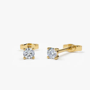 Trending 925 Sterling Silver Prong Setting Round Beautiful <b>Studs</b> 14K Gold Moissanite <b>Crystal</b> Wedding Engagement Fine <b>Earring</b> - Product Image 6