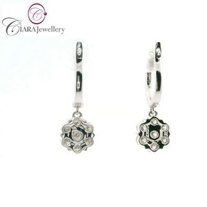 Boucles d'oreilles pendantes tendance en or blanc 18 carats Au750 et or rose, avec diamants naturels et pierres colorées, idéales pour les fêtes, cadeaux et vente en gros - Product Image 3