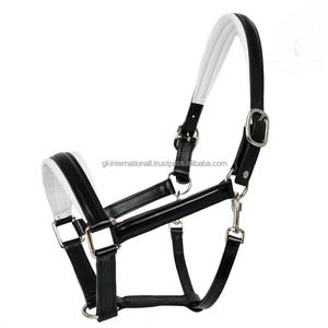 Rembourrage confortable de qualité supérieure Double couture licou de cheval en cuir anglais en pleine taille d'épi avec des accessoires en nickel ou en laiton - Product Image 4