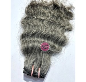 Meilleures extensions de cheveux vierges Remy gris, non traités, indiens, double trame, ondulation régulière, toutes couleurs, adaptées aux cheveux humains, 100g - Product Image 1